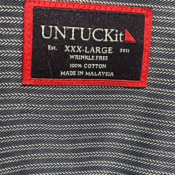 UNTUCKit S/S Button Up Striped Shirt Men’s Size XXXL - Wrinkle Free - Picture 3 of 4
